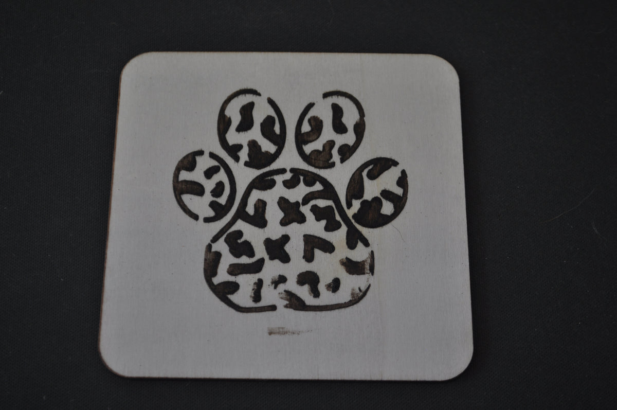 Camo Paw Print Coaster